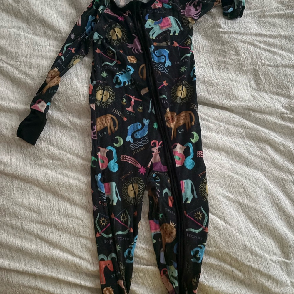 Little Sleepies Black Animal Print Kids Footie